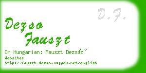 dezso fauszt business card